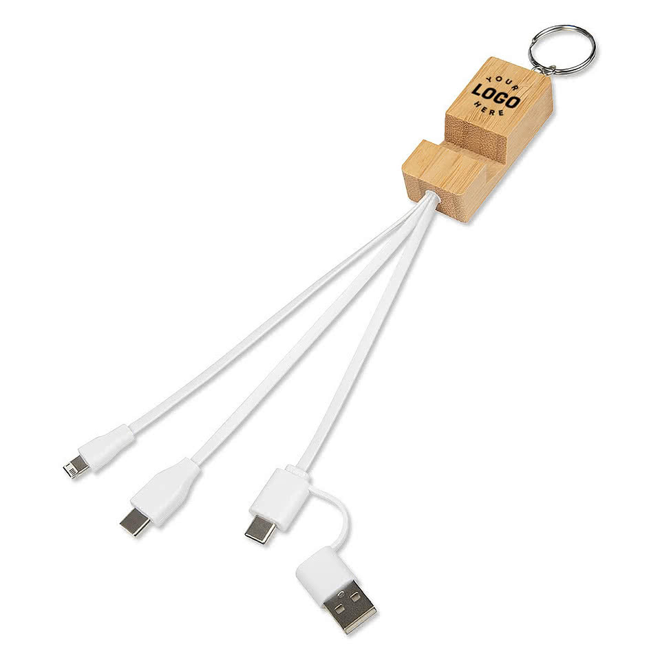 Bamboo 4-in-1 Charging Cable and Phone Stand