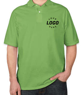 Jerzees Spotshield 50/50 Jersey Polo - Screen Printed - Color: Kiwi