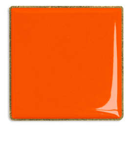 1" Square Lapel Pin - Color: Orange / Brass
