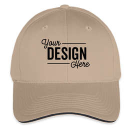 Port & Company Sandwich Bill Hat - Color: Khaki / Navy