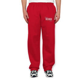 Gildan 50/50 Open Bottom Sweatpants - Color: Red