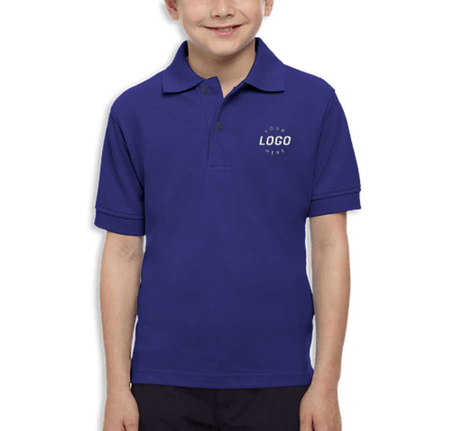 Blue Generation Youth Soft Touch Pique Polo - Embroidered in Royal