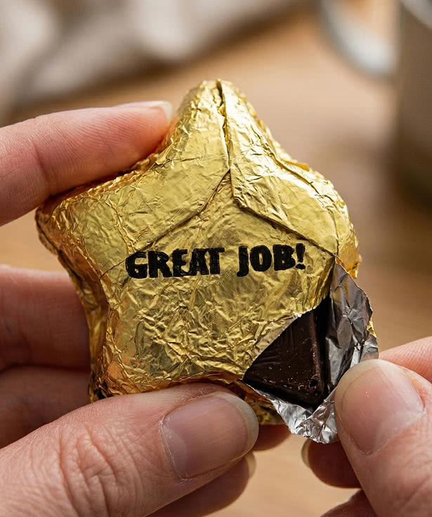 Foil Wrapped Chocolate Star