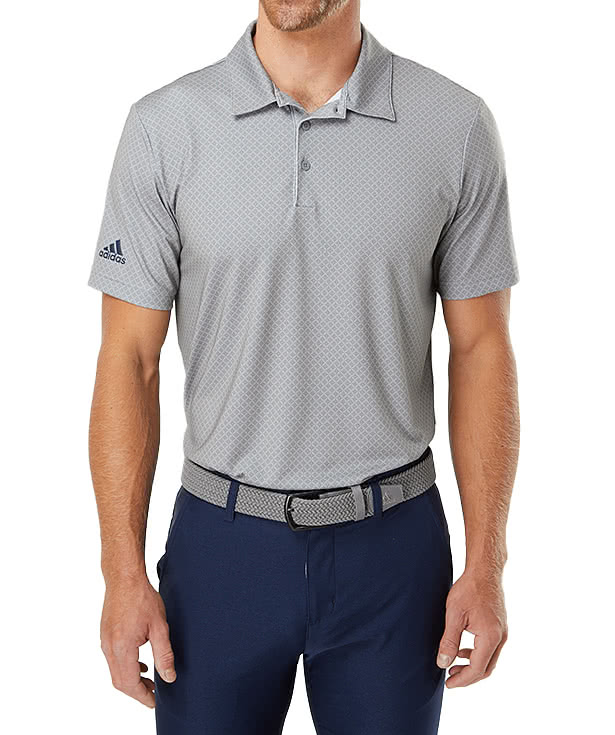 Adidas Diamond Dot Print UPF 50 Performance Polo - Embroidered