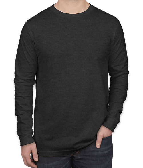 Bella + Canvas Long Sleeve Jersey T-shirt in Black Heather