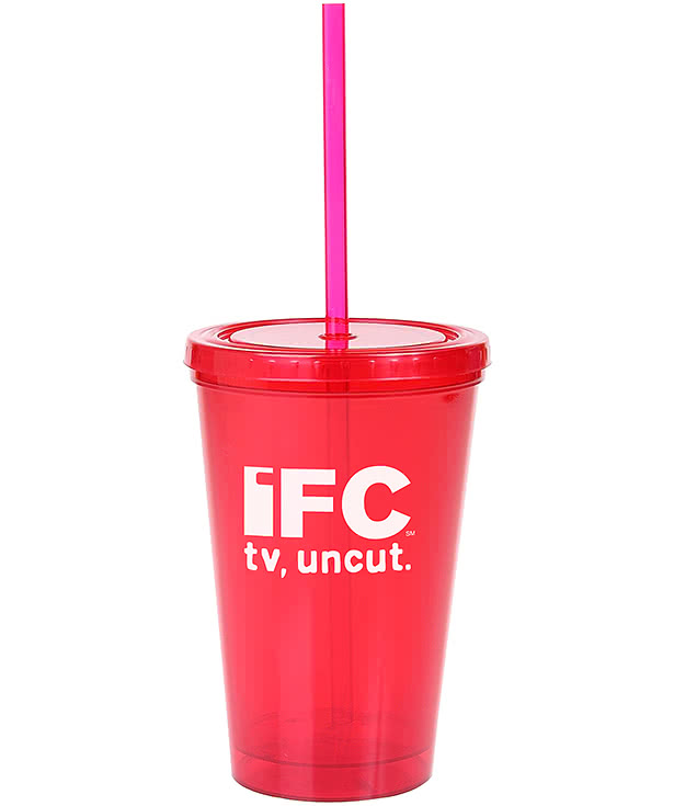 16 oz. Plastic Double-Wall Tumbler with Straw