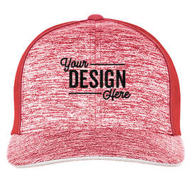 Pacific Headwear Aggressive Heather Trucker Hat - Color: Red / Red