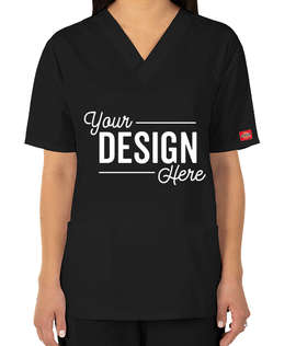 Dickies Women's V-Neck Scrub Top - Color: Black