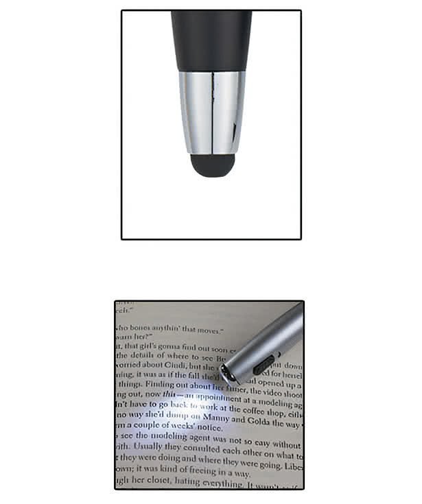Trio LED Light Stylus Pen (black ink)