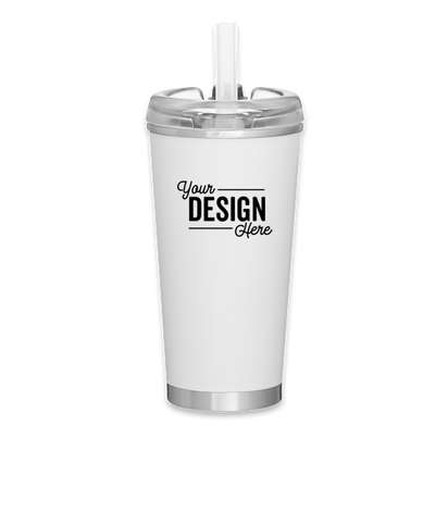 16.9 oz. Brooklyn Stainless Steel Insulated Tumbler with Straw - Matte White