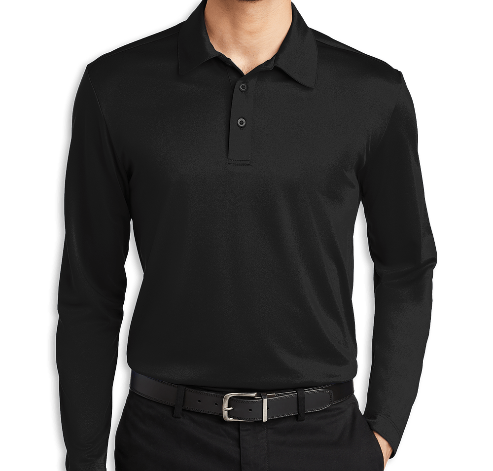 Port Authority Silk Touch Long Sleeve Performance Polo - Embroidered-default