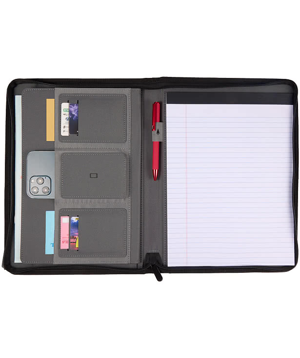 Full Color Puffer Recycled Zippered Padfolio