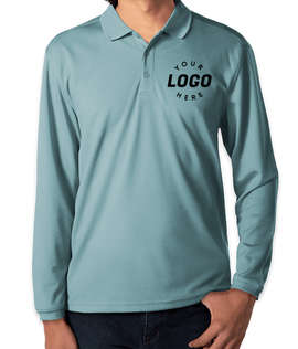Clique by Cutter & Buck Eco Long Sleeve Performance Pique Polo - Color: Dusty Blue
