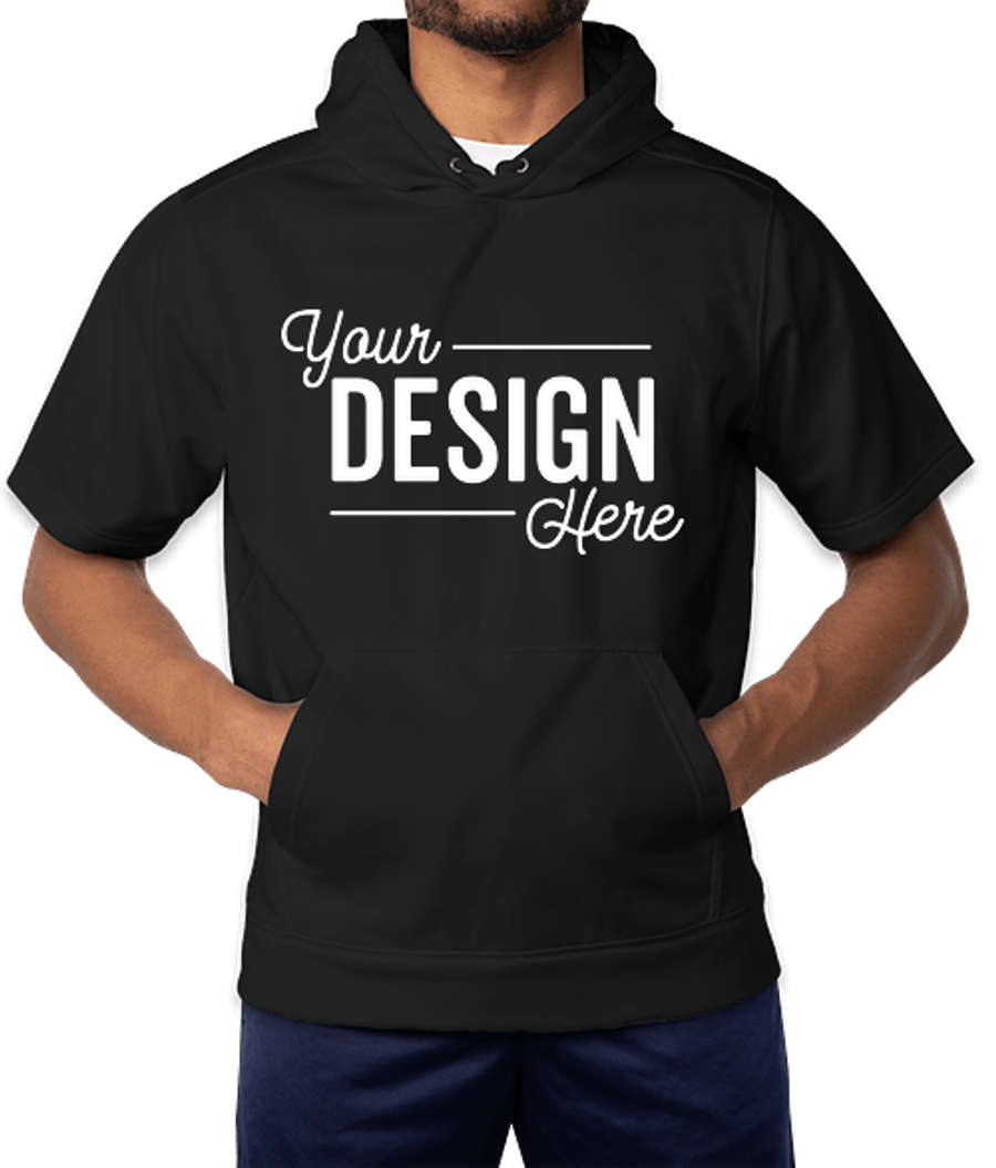 Sport-Tek Sport-Wick Short Sleeve Hooded Performance Shirt in Black
