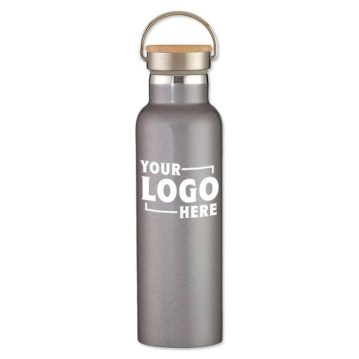 21 oz. Tipton Stainless Steel Water Bottle with Bamboo Lid