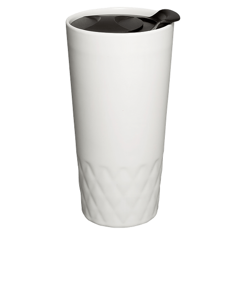14 oz. Insulated Ceramic Textured Tumbler in WHITE