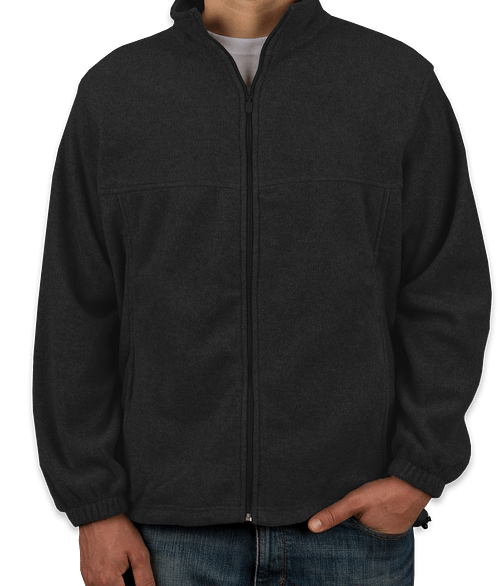 Harriton Tall Full Zip Fleece Jacket - Embroidered in Black