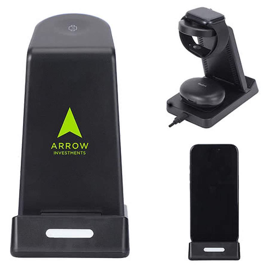 Ultra 3-in-1 Wireless Charger and Stand in Black