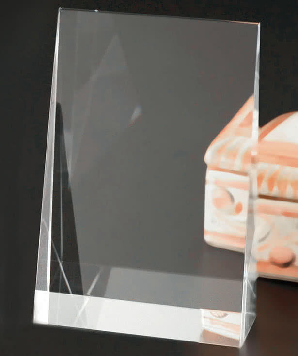 Laser Engraved 6" Glass Wedge Award