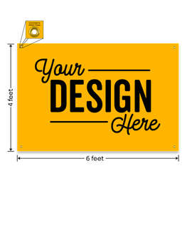Full Color 6' x 4' Vinyl Banner - Color: Athletic Gold