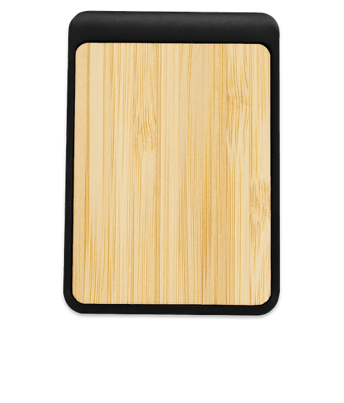 Laser Engraved Magnetic Clip with Bamboo Accent in FSC BAMBOO BLACK