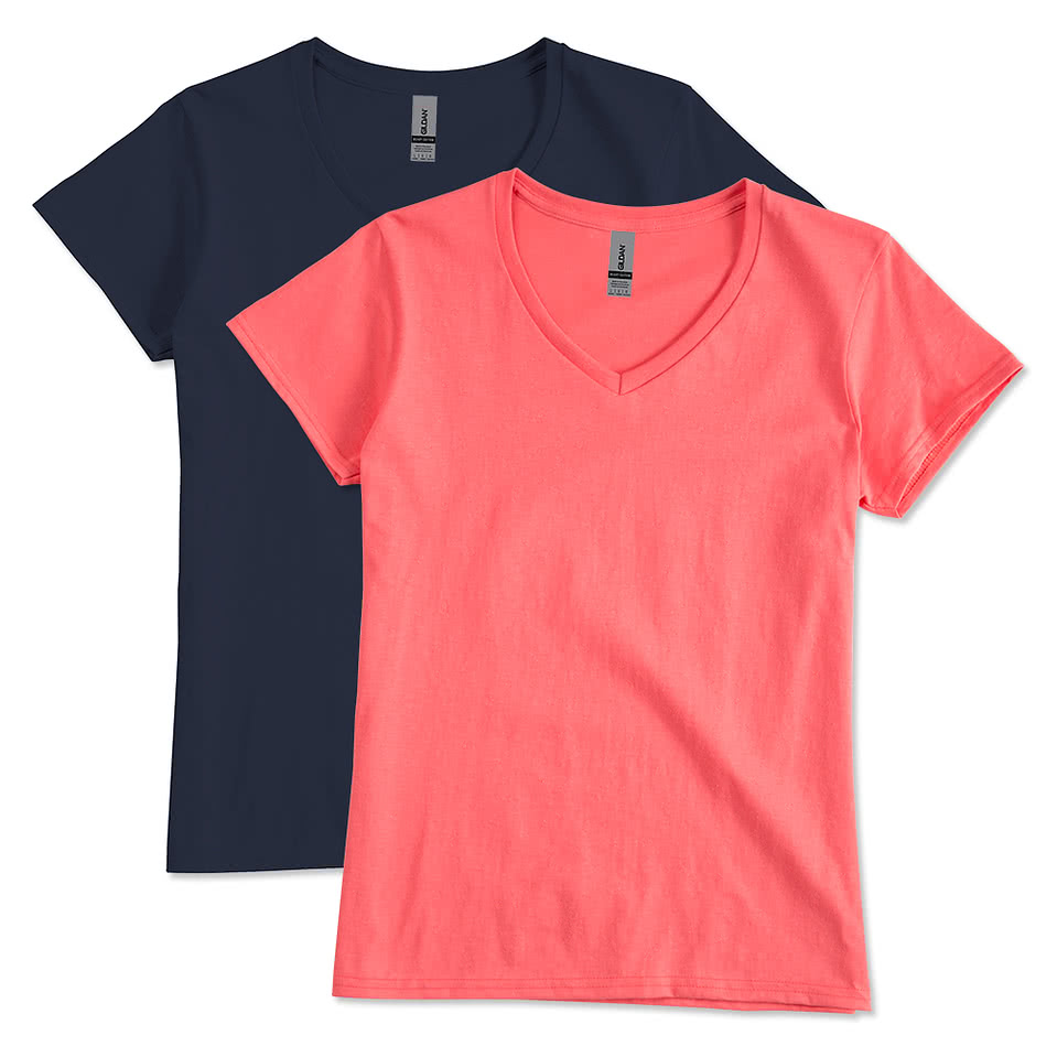 Custom Canada Gildan Women s 100 Cotton V Neck T shirt Design