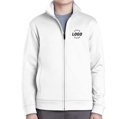 Sport-Tek Youth Sport-Wick Tech Fleece Full Zip Jacket - White