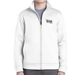 Sport-Tek Youth Sport-Wick Tech Fleece Full Zip Jacket - Color: White