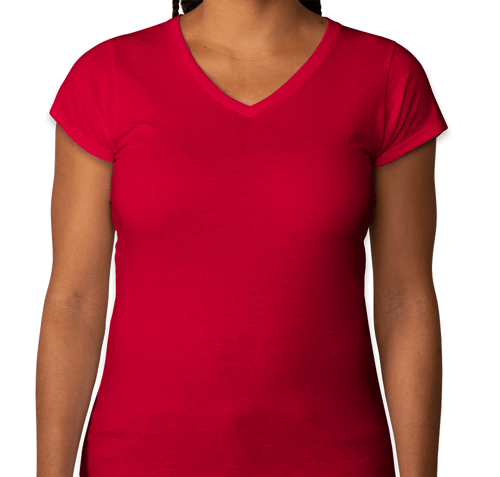 Gildan Women's Slim Fit Softstyle V-Neck Jersey T-shirt-default