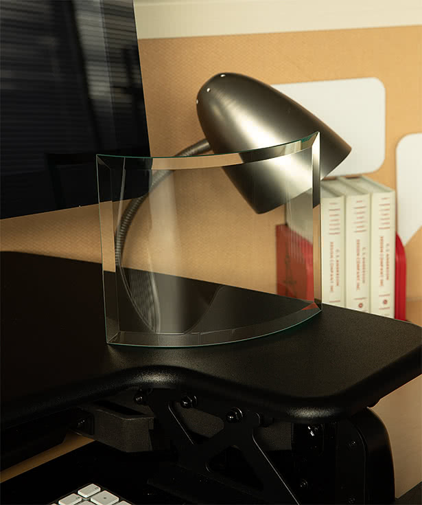 Laser Engraved 6" Glass Curved Prisma Award