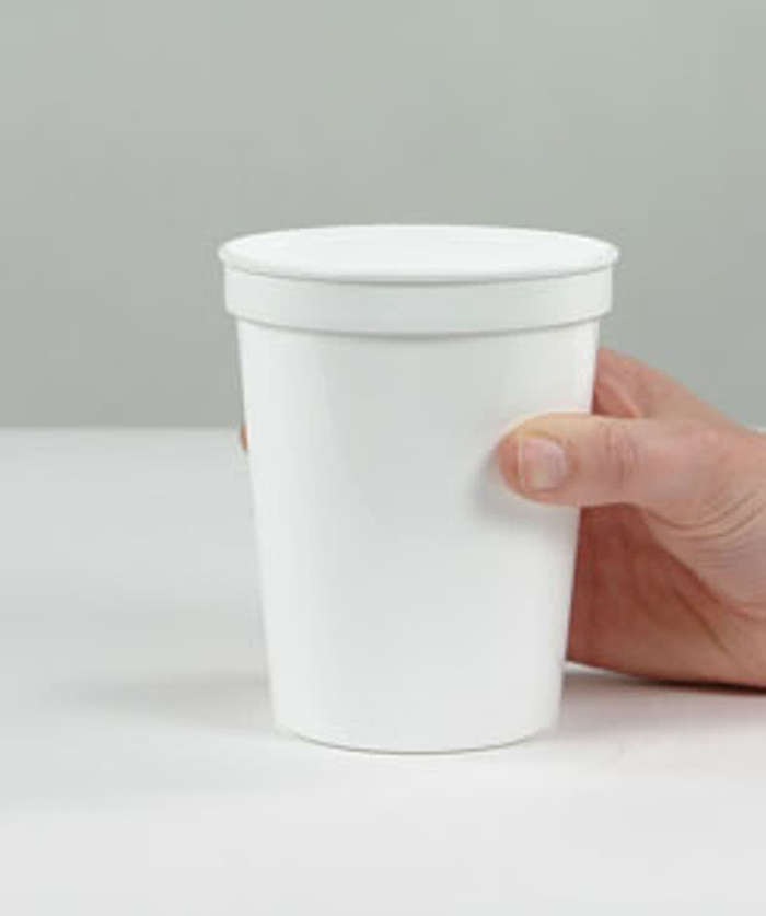 Printed 16oz Plastic Stadium Cups with Lid and Straw