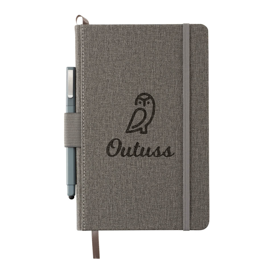 Debossed Heathered Hard Cover Notebook