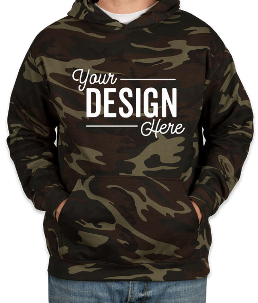 Code Five Camo Pullover Hoodie in Green Woodland