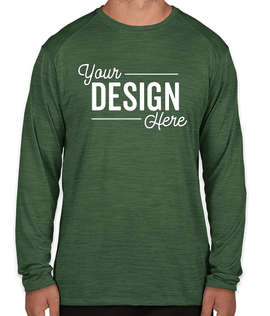 Augusta Tonal Heather Long Sleeve Performance Shirt - Color: Dark Green