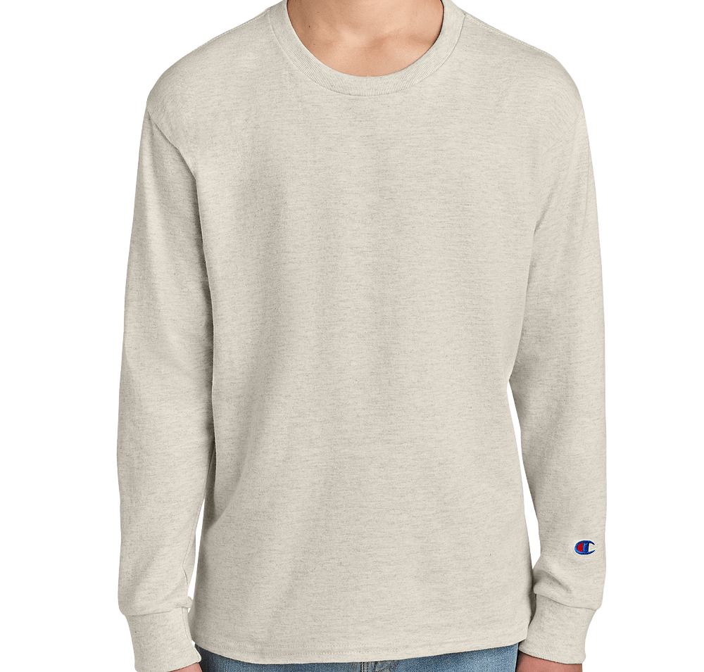 Champion Youth Midweight Crewneck Jersey Long Sleeve T-shirt-default