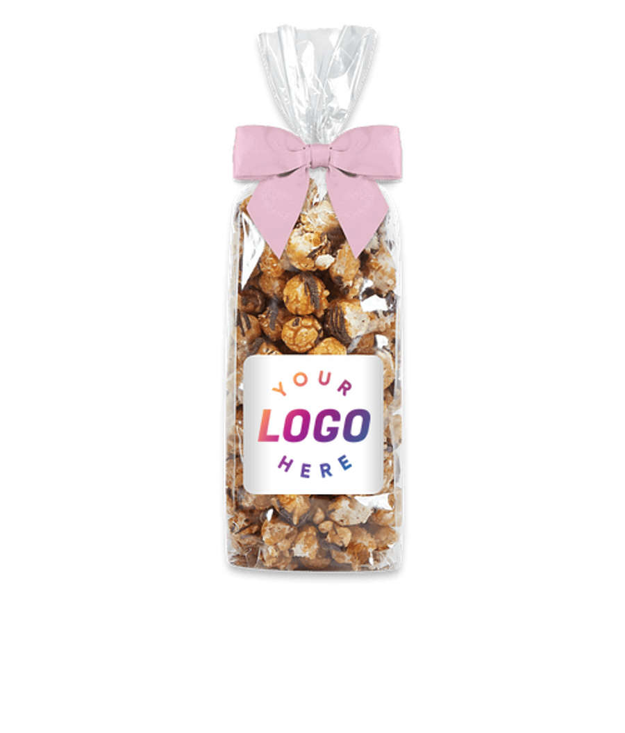 Full Color Milk Chocolate Amaretto Popcorn Gift Bag in Pink