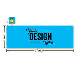 Full Color 6' x 2' Vinyl Banner - Color: Columbia Blue