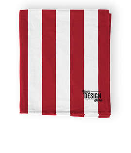 Port Authority Midweight Embroidered Cabana Stripe Beach Towel - Color: Red