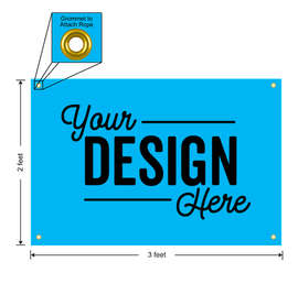 Full Color 3' x 2' Vinyl Banner - Color: Columbia Blue