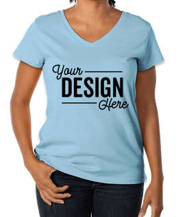 District Women's Re-Tee V-Neck T-shirt - Color: Crystal Blue