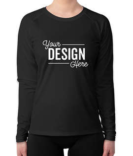 Sport-Tek Women's Long Sleeve Rash Guard Shirt - Color: Black