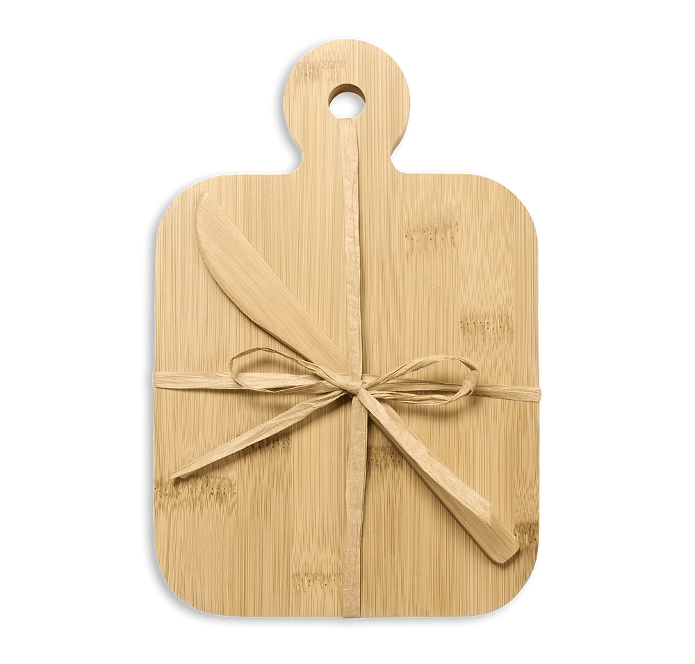 Laser Engraved Bamboo Serving Board & Cheese Spreader Gift Set-default