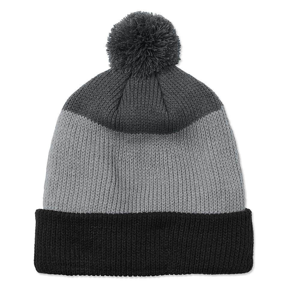 Port Authority Cozy Striped Pom Pom Beanie