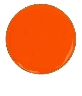 1" Round Lapel Pin - Color: Orange / Brass