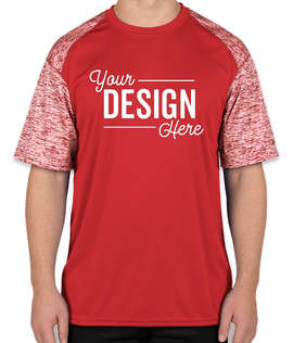 Badger Heather Sleeve Performance Shirt - Color: Red / Red Blend