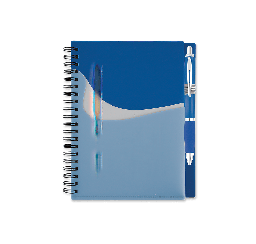 New Wave Pocket Buddy Hard Cover Spiral Notebook with Pen-default