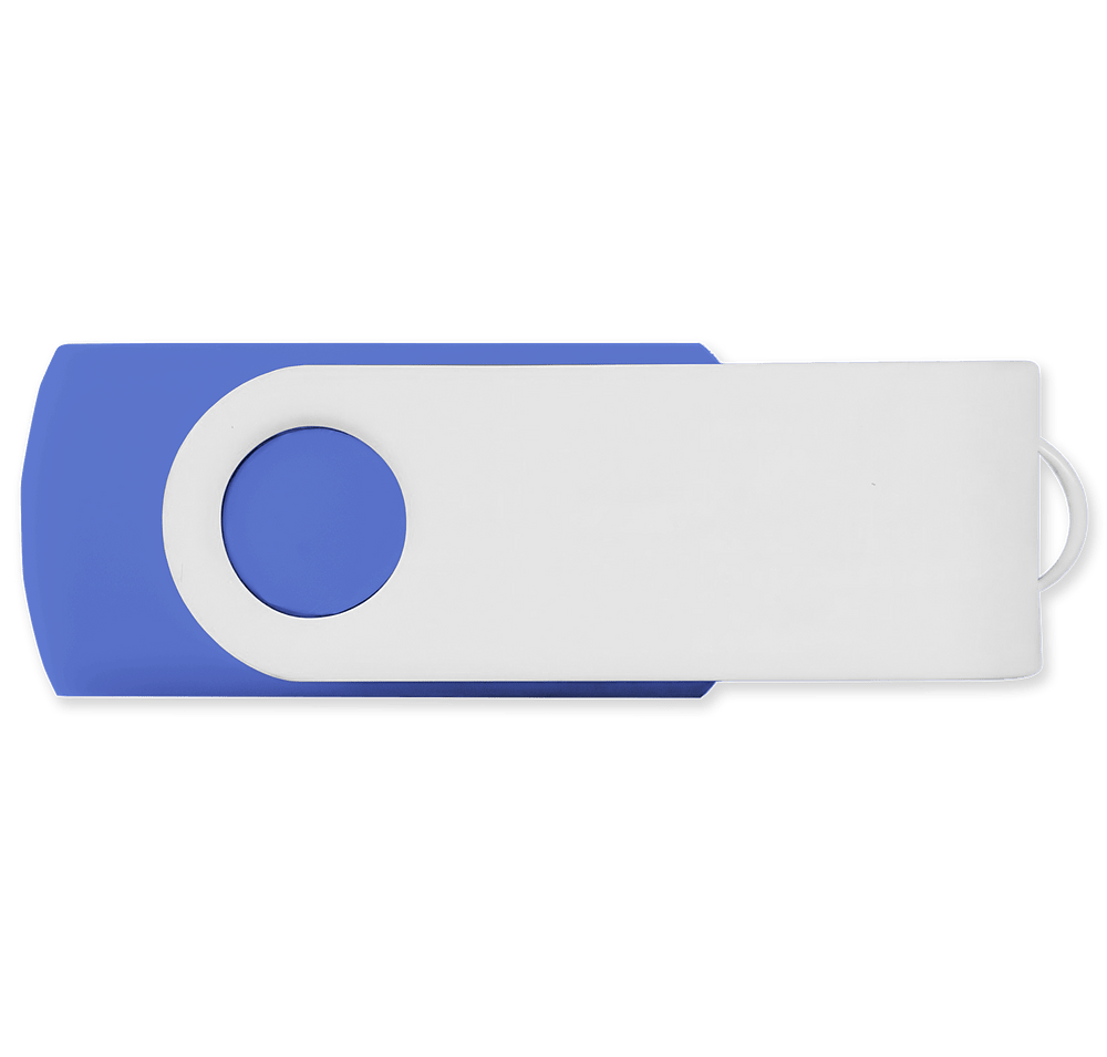 Full Color White Matte Swivel USB Flash Drive 8GB-default