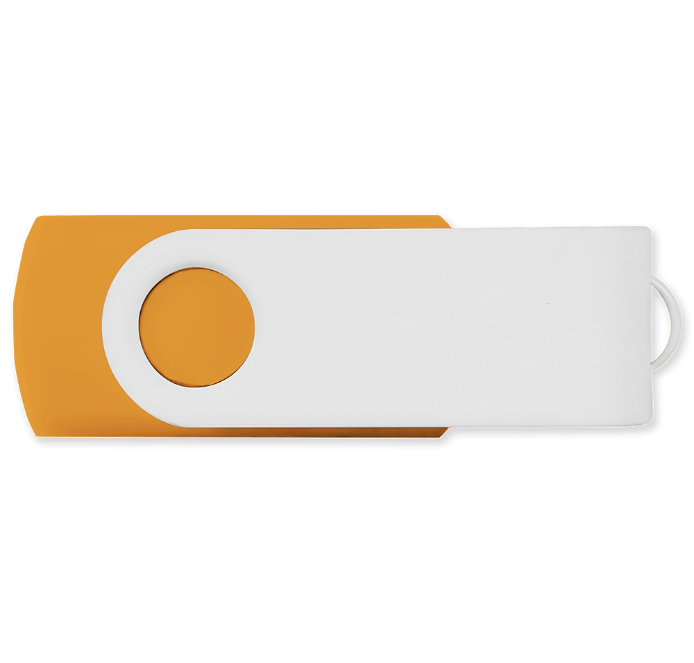 Full Color White Matte Swivel USB Flash Drive 8GB-default