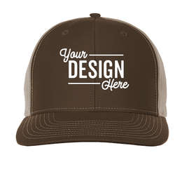Richardson Twill Back Snapback Trucker Hat - Color: Brown / Khaki