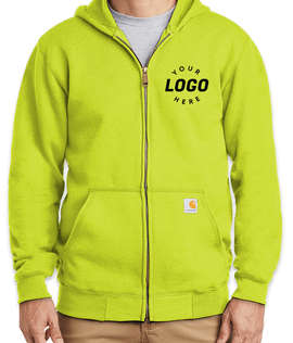 Carhartt Midweight Zip Hoodie - Screen Printed - Color: Brite Lime